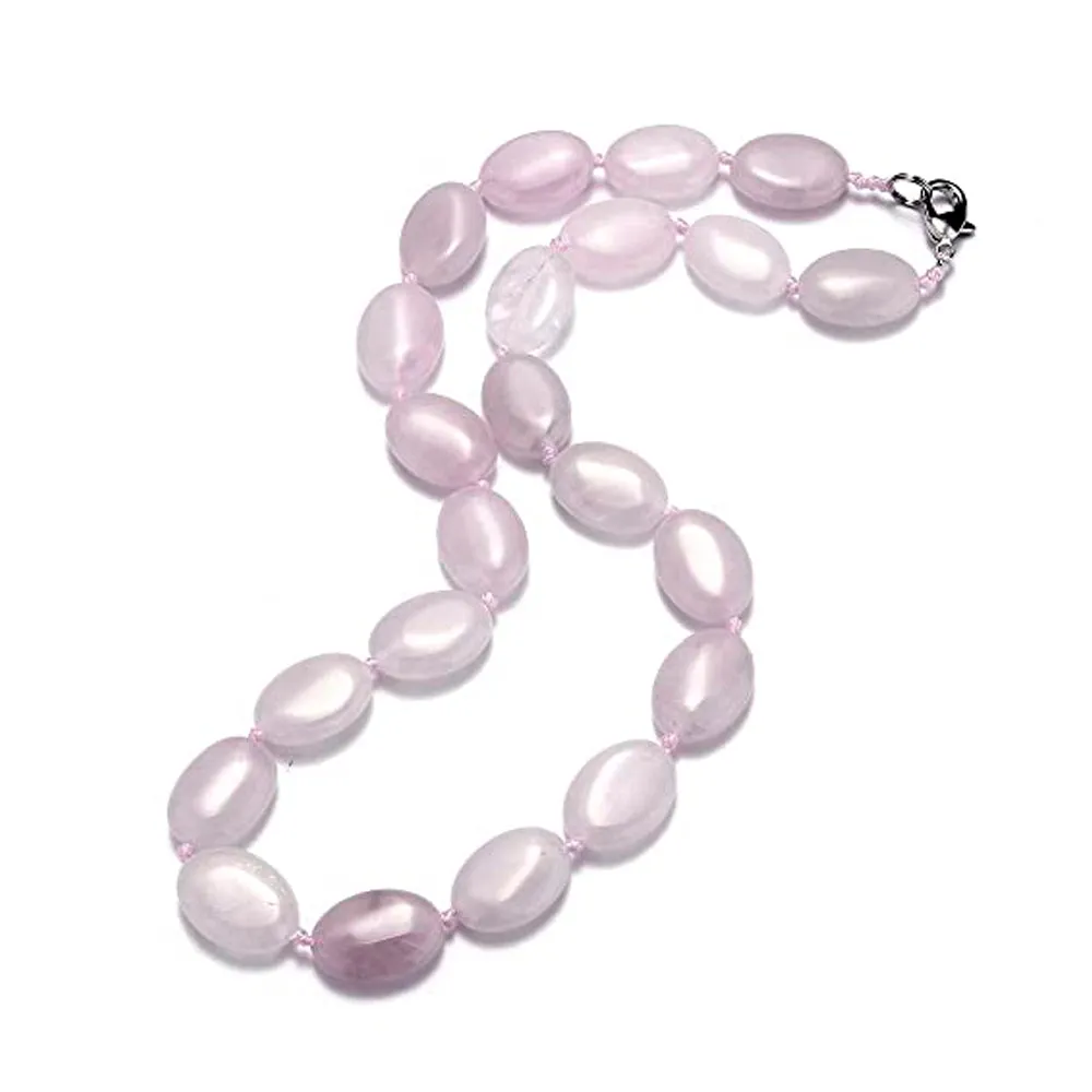 Stylish and Simplistic Oval Shape Natural Gemstone Beaded Necklace for Women