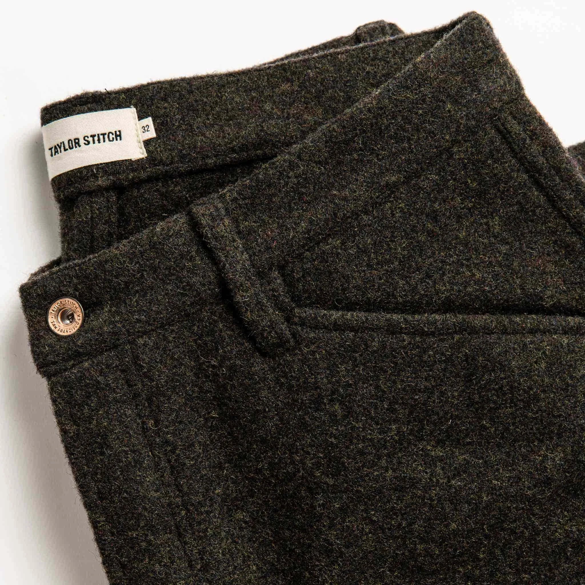 The Camp Pant in Dark Moss Wool