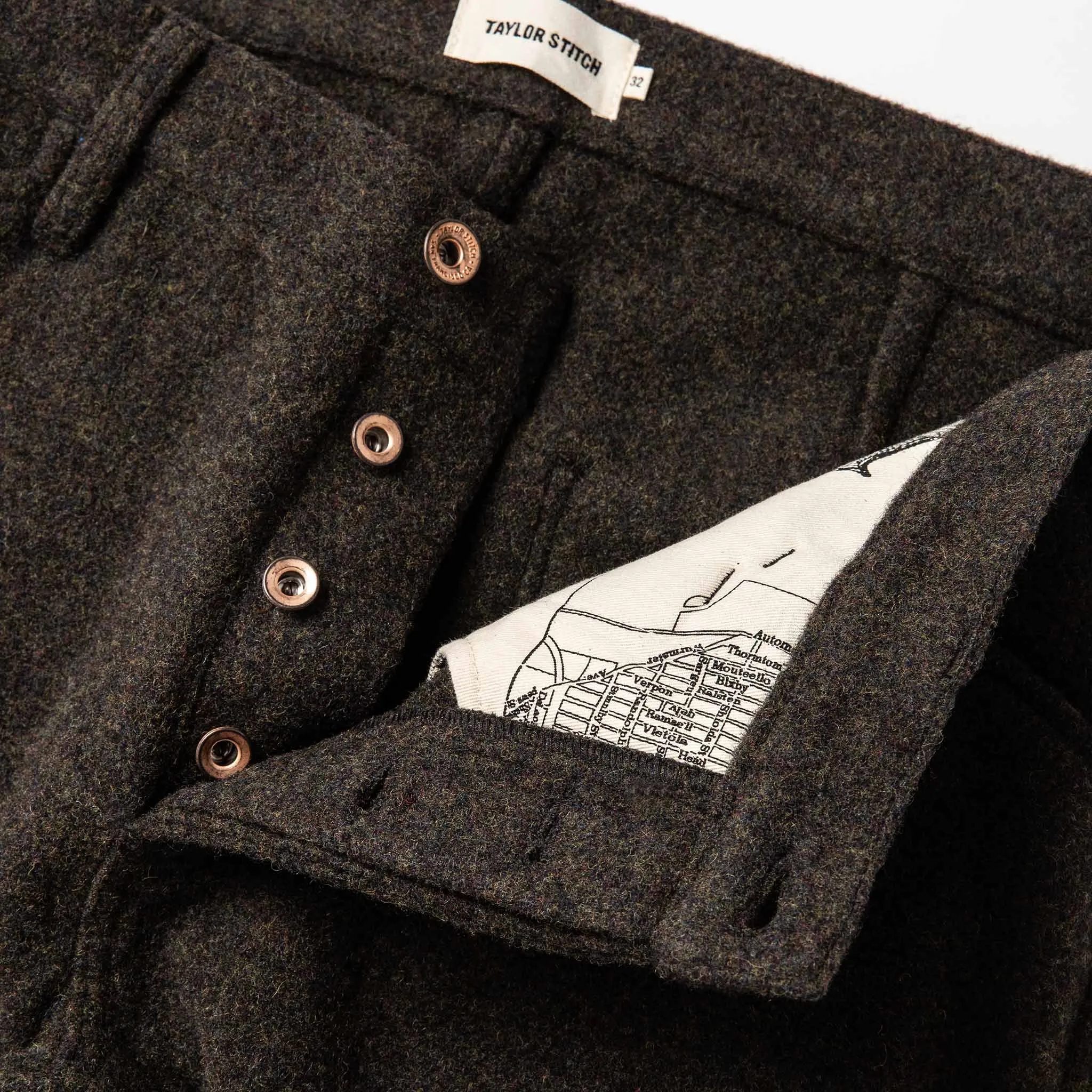 The Camp Pant in Dark Moss Wool