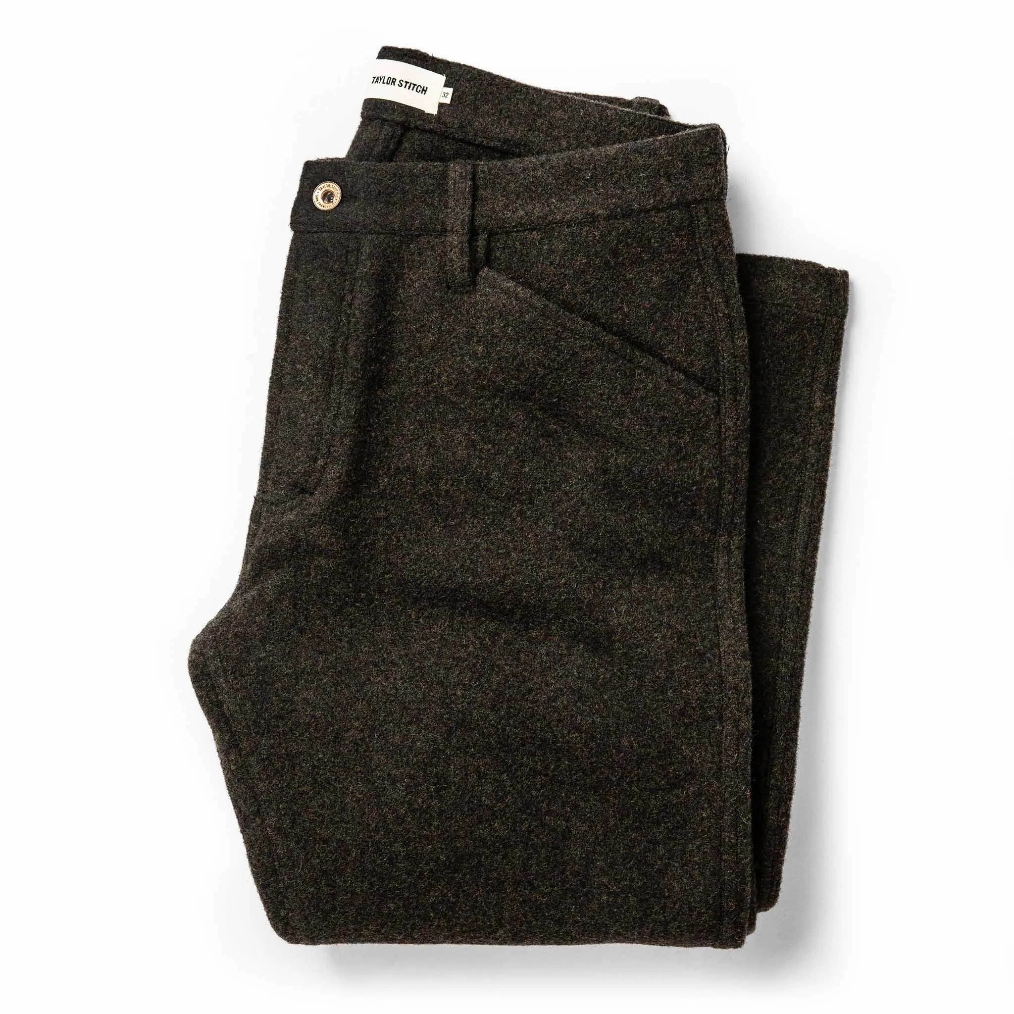 The Camp Pant in Dark Moss Wool