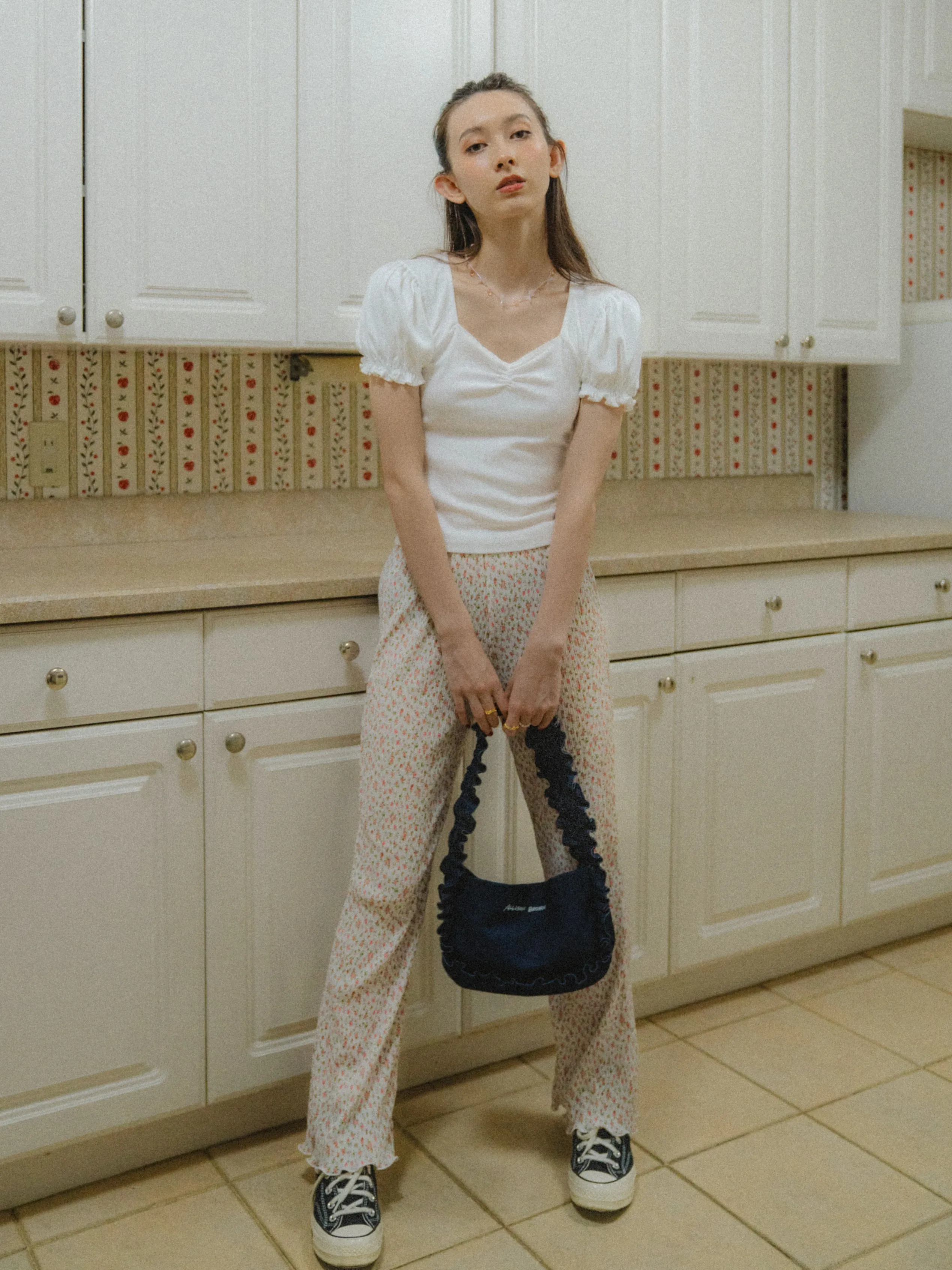 Tiny Flower Rib Pants