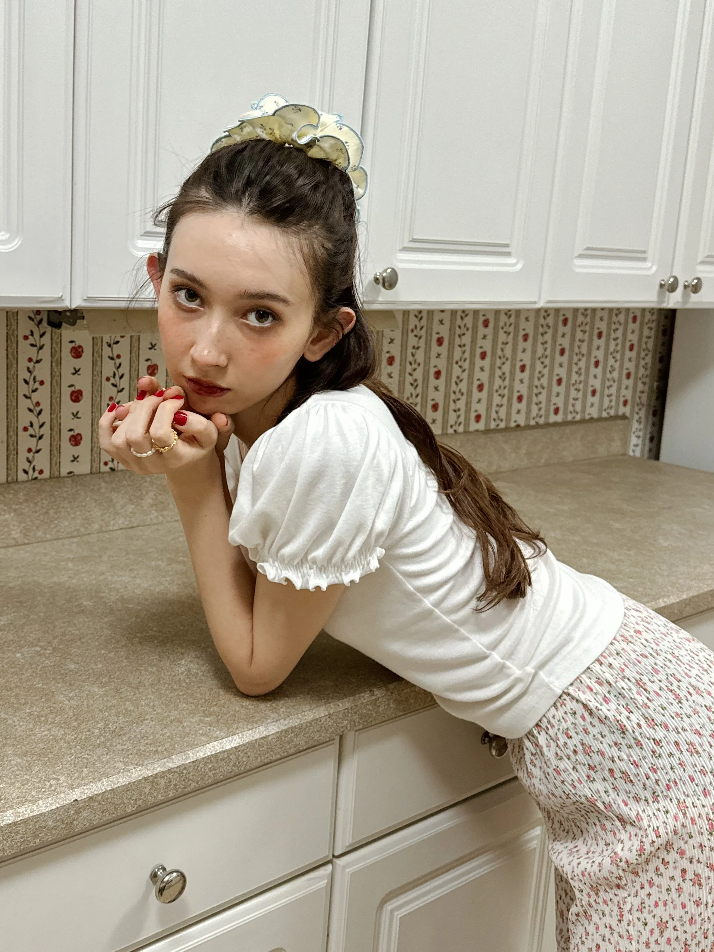 Tiny Flower Rib Pants