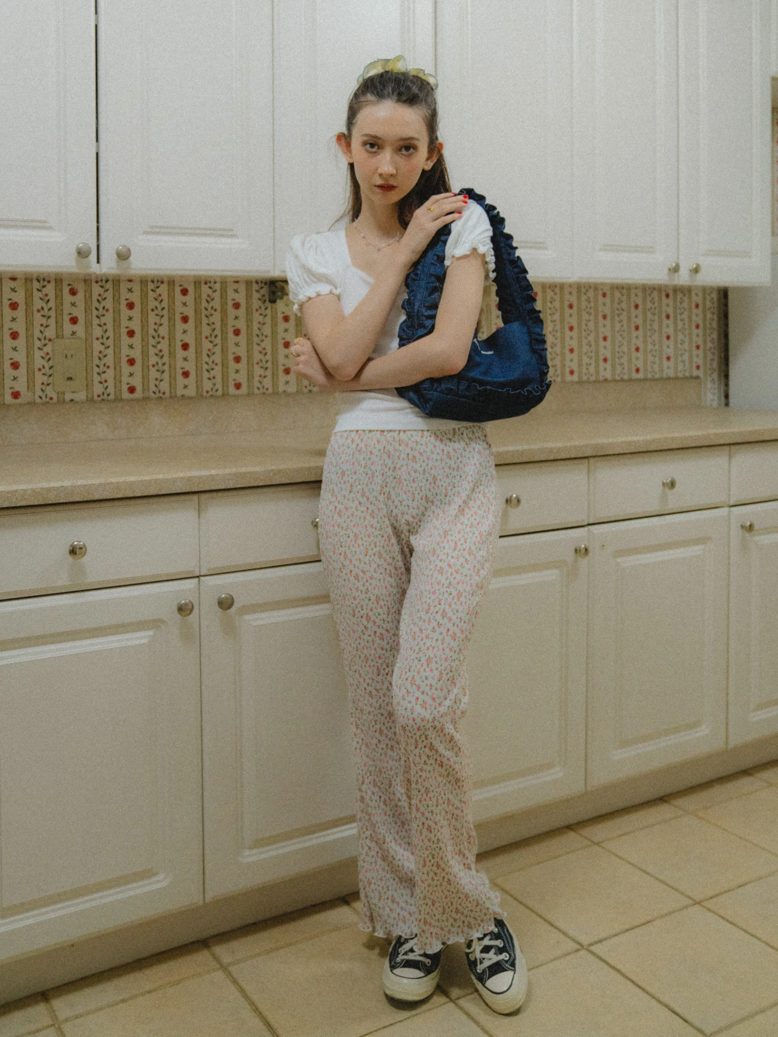 Tiny Flower Rib Pants