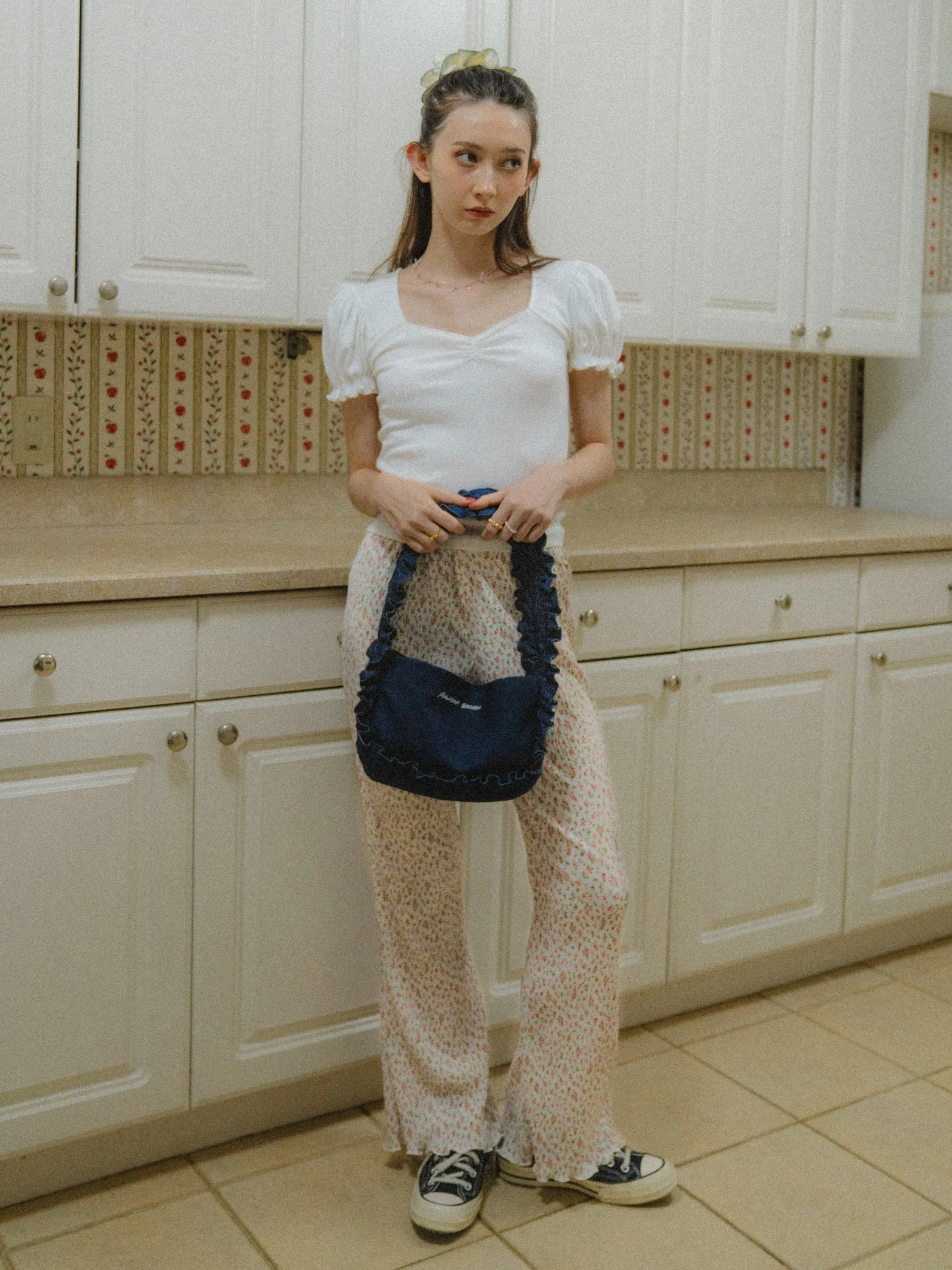 Tiny Flower Rib Pants
