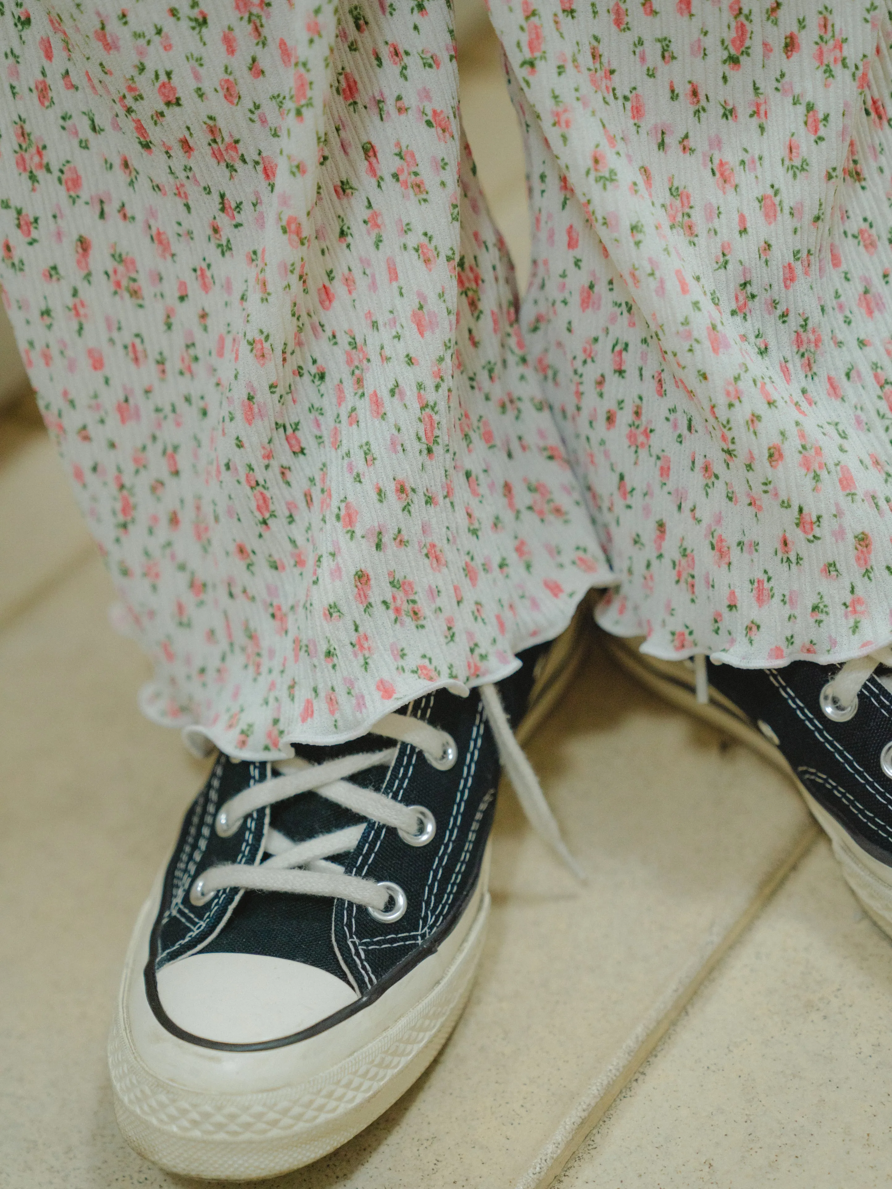 Tiny Flower Rib Pants