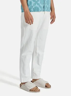 Universal Works Military Chino in Ecru Linen Slub Weave