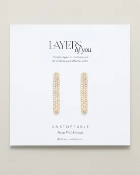 Unstoppable Pave Midi Hoop Earrings