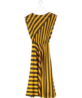 Yellow Striped Midi Dress UK XS/S